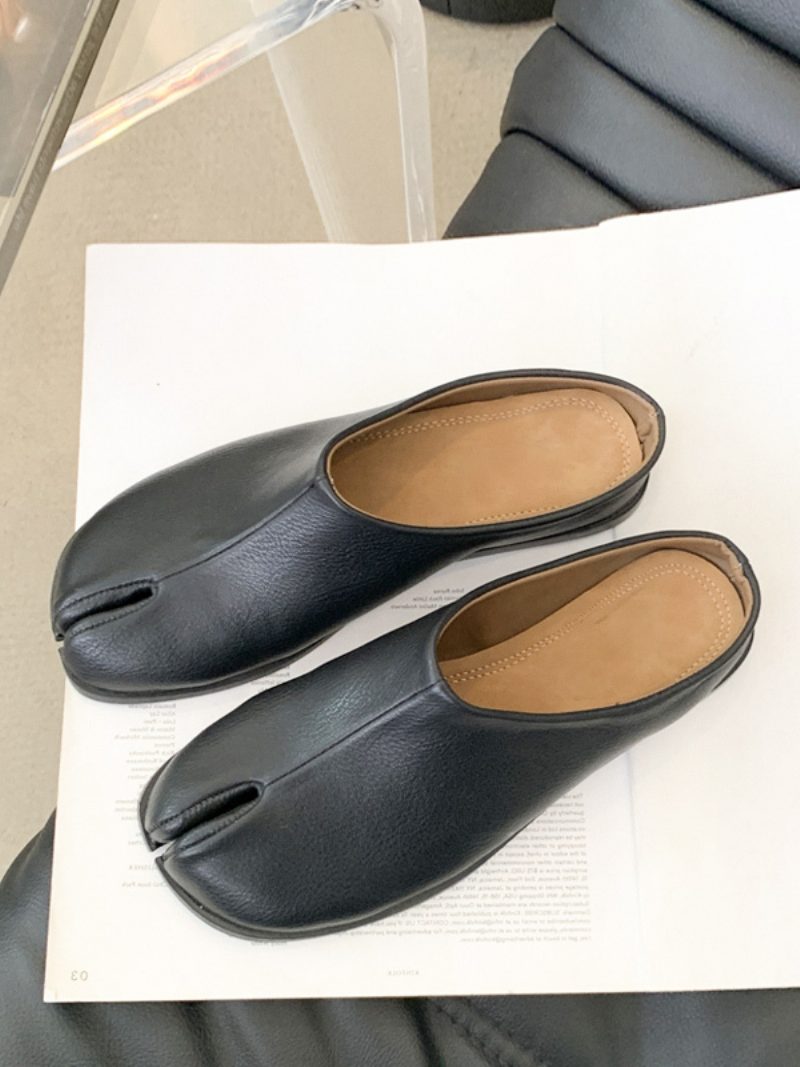 Schwarze Clogs Für Damen Zum Hineinschlüpfen Mit Fingerdesign