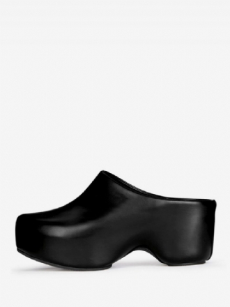 Schwarze Clogs-plateau-pantoletten Für Damen