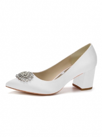 Damen-brautpumps Mit Blockabsatz Und Strass