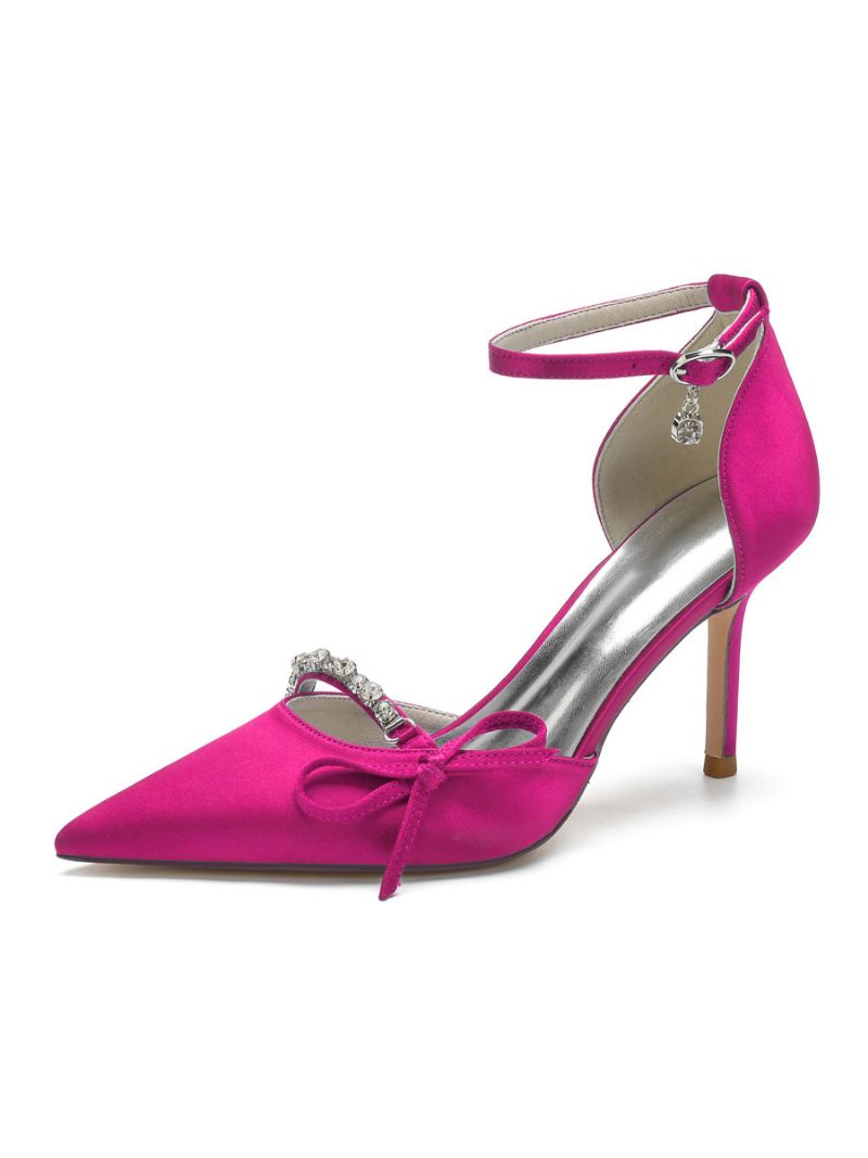 Damen-brautpumps Mit Knöchelriemen Und Schleife - Rose