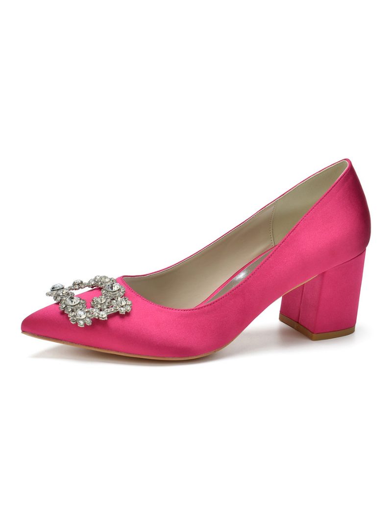 Damen-brautpumps Mit Niedrigem Absatz Und Strass - Rose