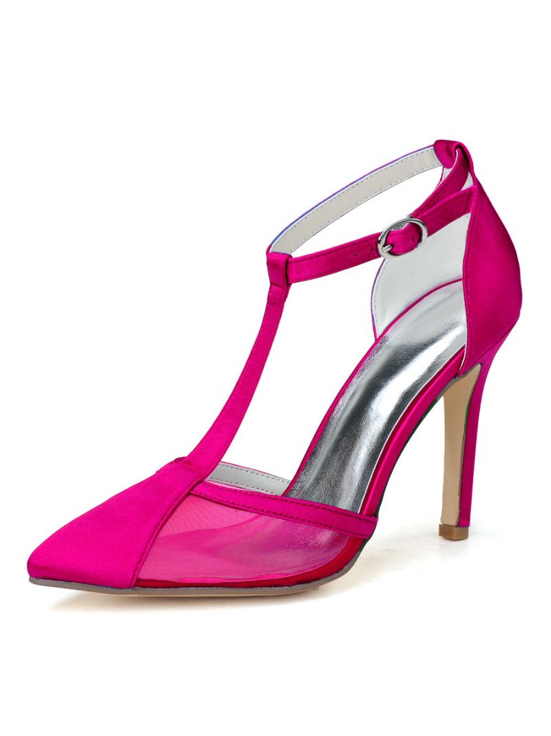 Damen-brautschuhe Mit T-riemen Und Absatz - Rose