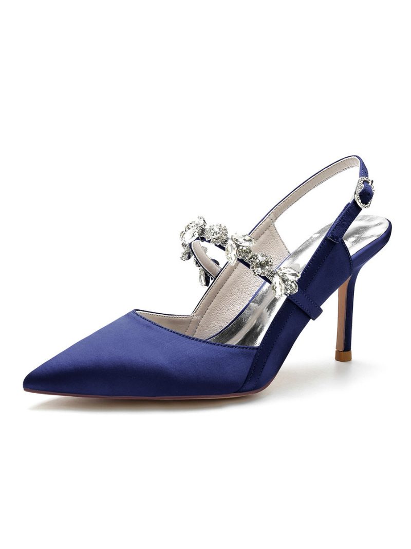 Damen-brautschuhe Strasssteine Mary Jane Stiletto-absatz - Tiefblau