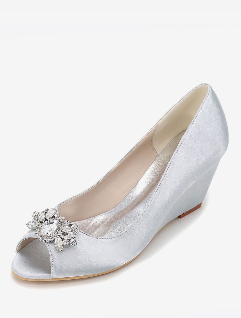 Damen-hochzeitsschuhe Mit Strass-wedges - Silber