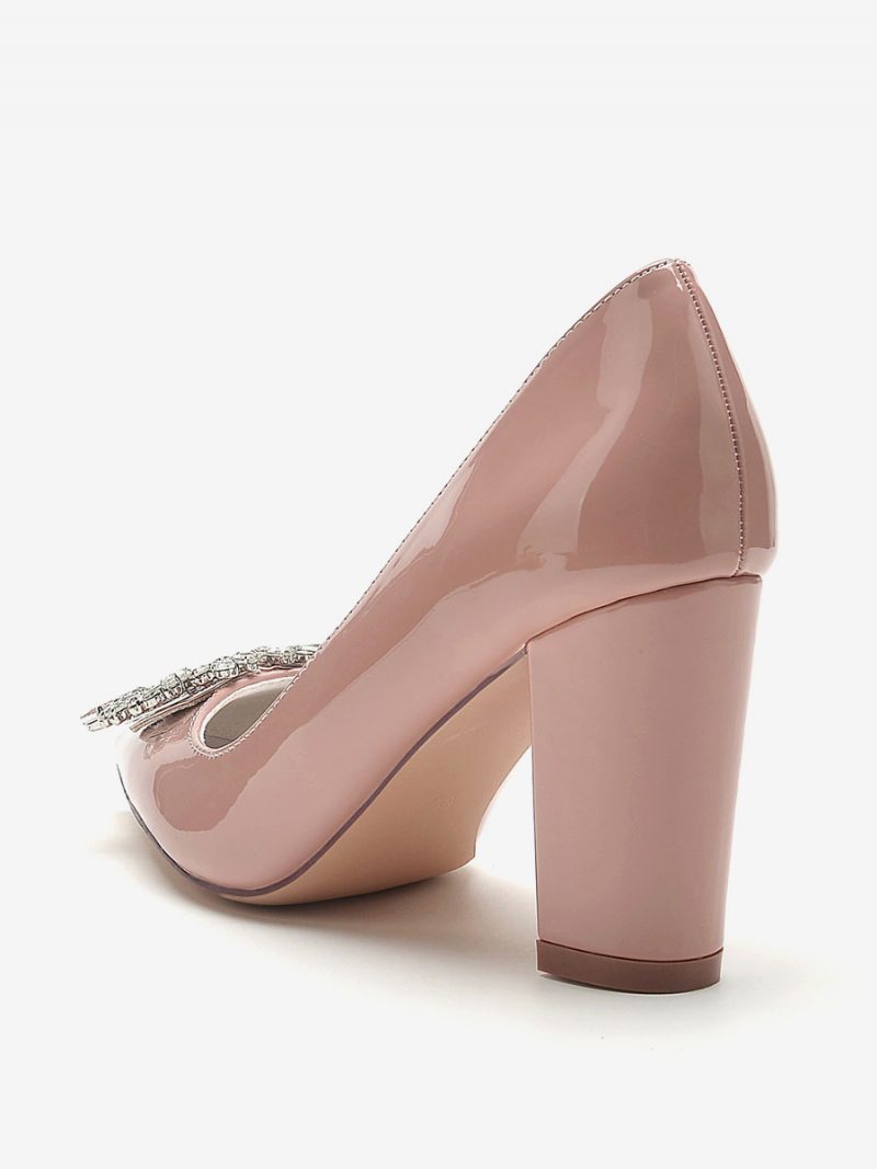 Damen-hochzeitsschuhe Schuhe Für Die Brautmutter Lack-pu-obermaterial Spitze Zehenpartie Strasssteine 8.4 cm - Gelb/Rot