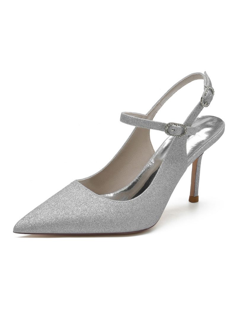 Damen-hochzeitsschuhe Slingback-pumps Mit Stiletto-absatz - Silber