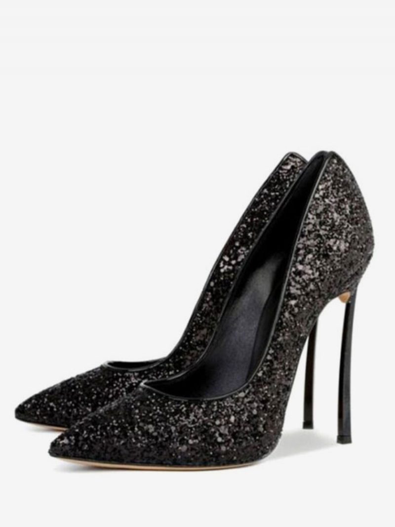 Damen-pumps Mit Glitzerndem Absatz Abend-absatz Abschlussball-schuhe