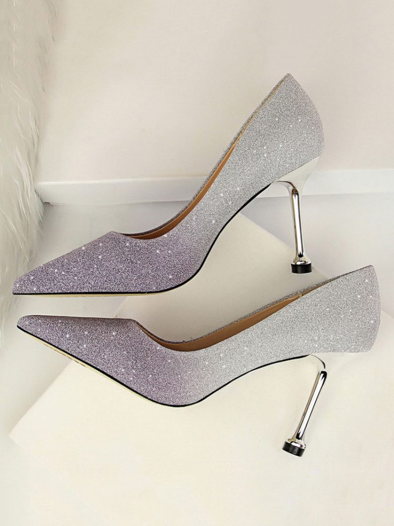 Damen-pumps Mit Glitzerndem Stiletto-absatz Und Abend-/ballschuhen - Lavendel