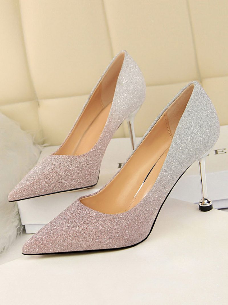 Damen-pumps Mit Glitzerndem Stiletto-absatz Und Abend-/ballschuhen - Rosa