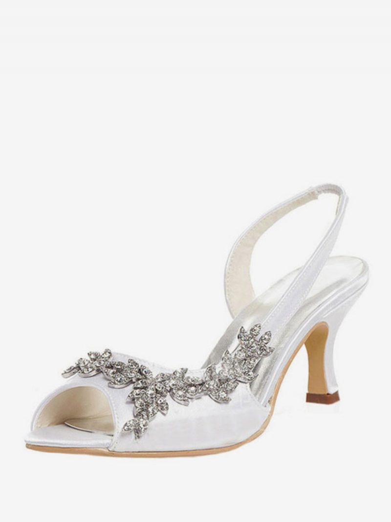 Damen-slingback-hochzeitspumps Mit Strasssteinen