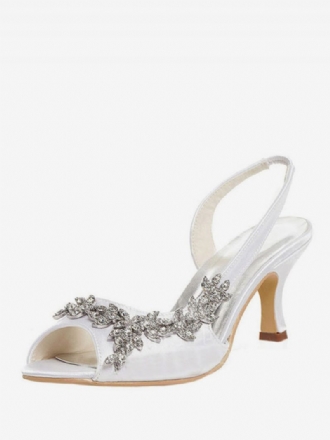 Damen-slingback-hochzeitspumps Mit Strasssteinen