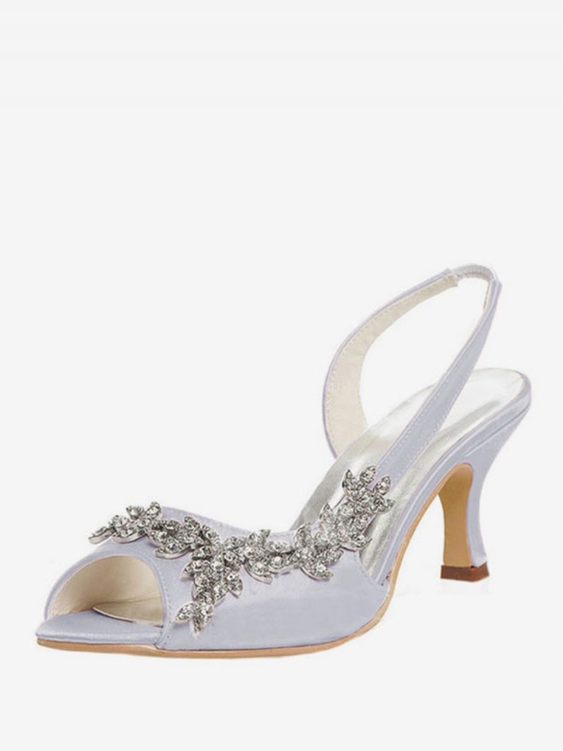 Damen-slingback-hochzeitspumps Mit Strasssteinen - Silber