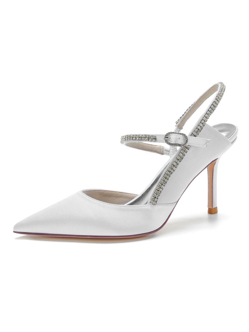 Damen-slingback-pumps Mit Strass Und Absatz Brautschuhe