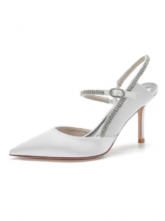 Damen-slingback-pumps Mit Strass Und Absatz Brautschuhe