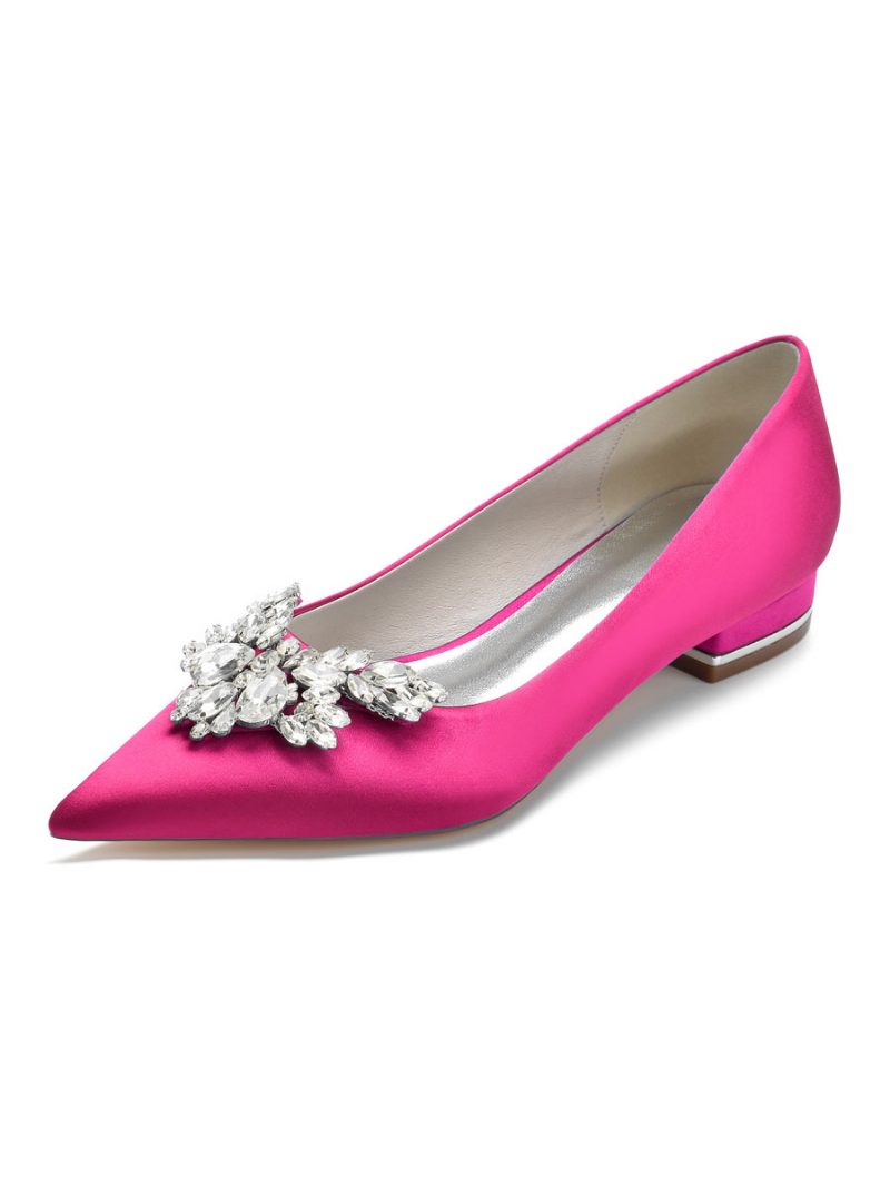 Flache Damen-brautschuhe Mit Strasssteinen - Rose