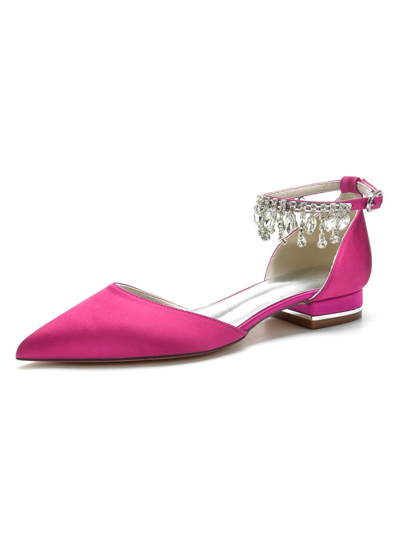 Flache Damen-brautschuhe Mit Strasssteinen - Rose