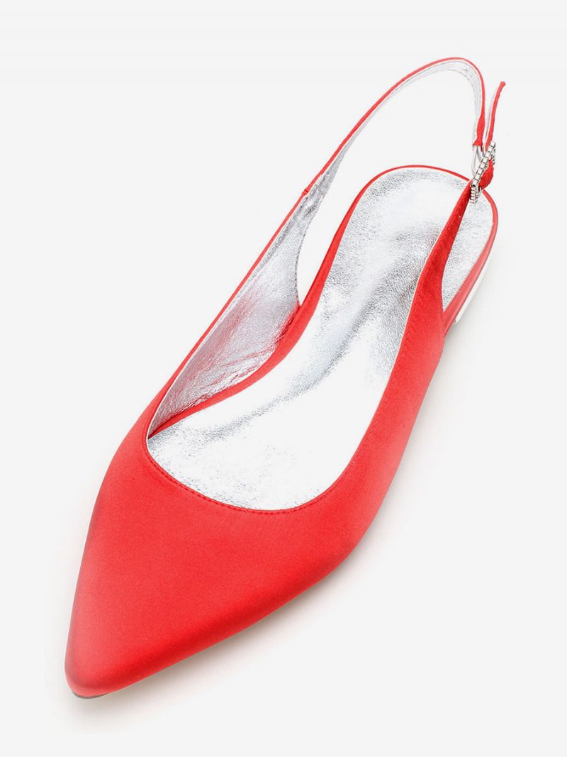 Flache Slingback-hochzeitsschuhe Für Damen - Rot