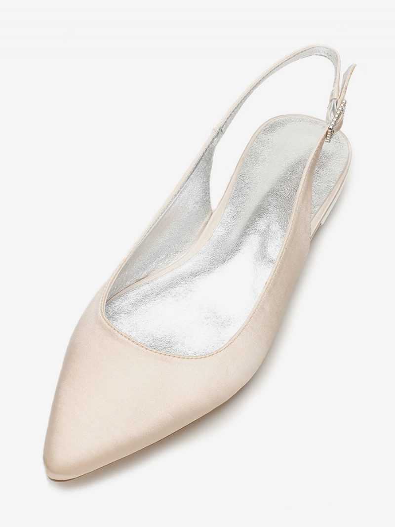 Flache Slingback-hochzeitsschuhe Für Damen - Champagner