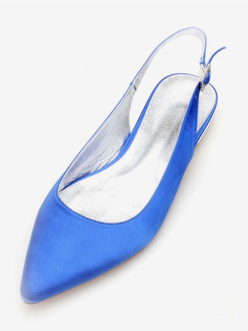 Flache Slingback-hochzeitsschuhe Für Damen - Blau