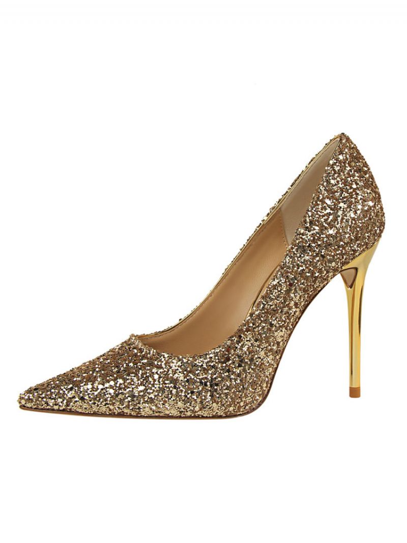 Glitzernde Abendpumps Für Damen Ballschuhe - Gold