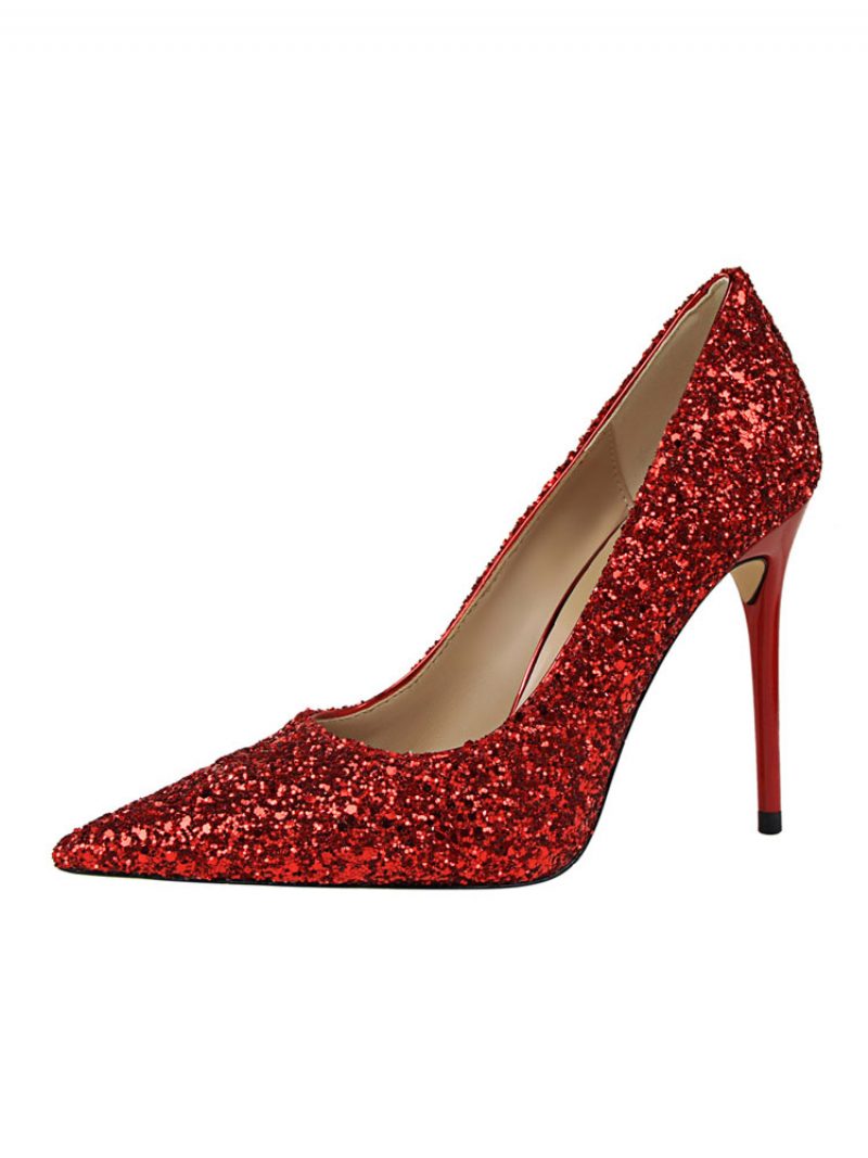 Glitzernde Abendpumps Für Damen Ballschuhe - Rot