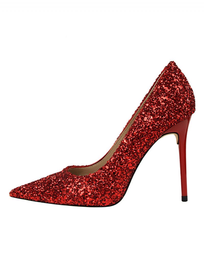 Glitzernde Abendpumps Für Damen Ballschuhe - Rot