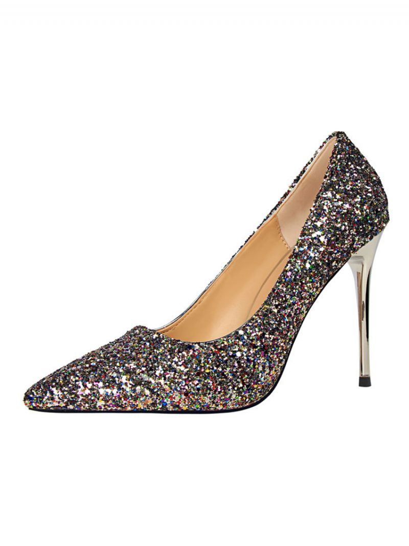 Glitzernde Abendpumps Für Damen Ballschuhe - Kaffeebraun