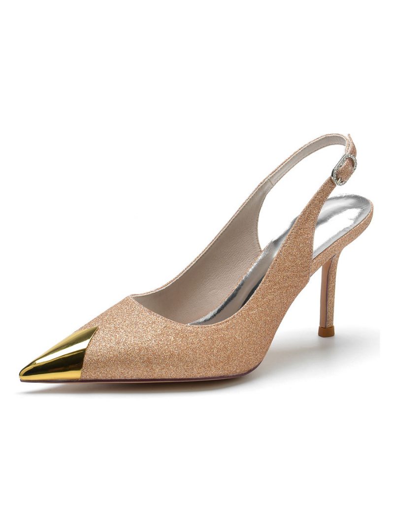 Hochzeitsschuhe Für Damen Slingback-stiletto-absatz Brautpumps - Champagner