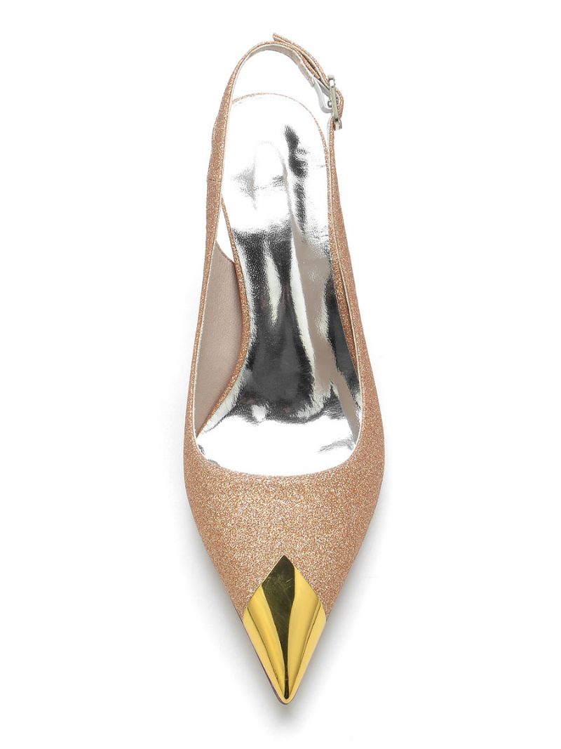 Hochzeitsschuhe Für Damen Slingback-stiletto-absatz Brautpumps - Champagner