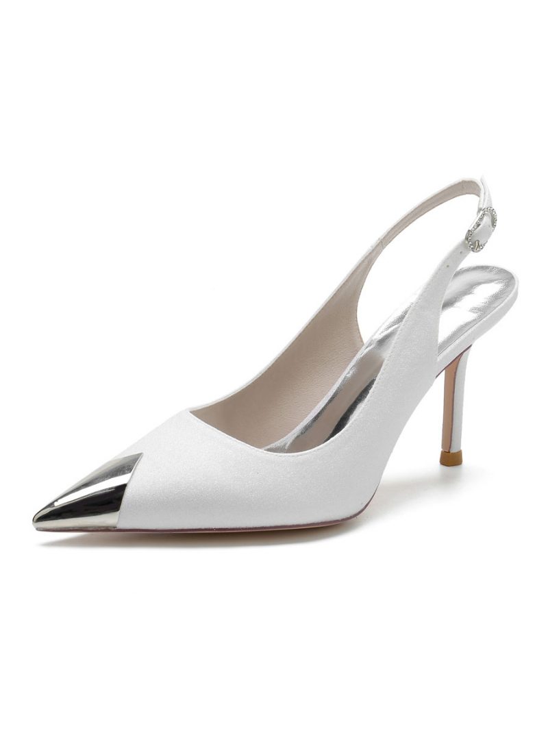 Hochzeitsschuhe Für Damen Slingback-stiletto-absatz Brautpumps - Weiß