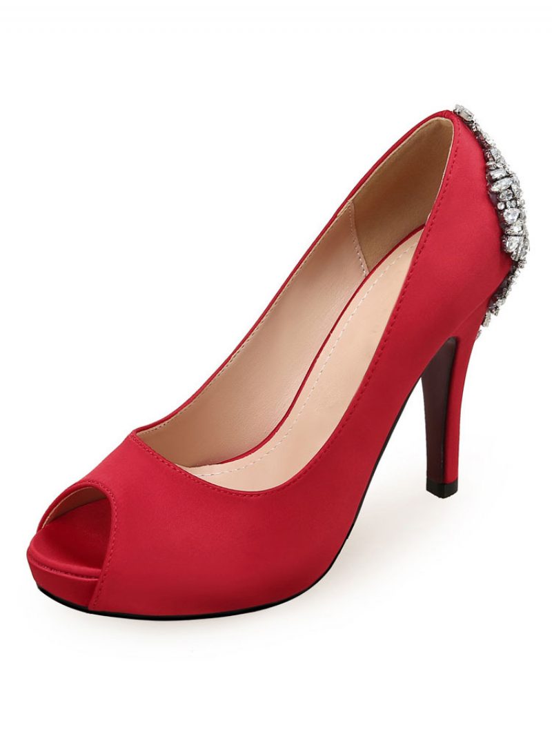 Peep-toe-brautpumps Für Damen - Rot