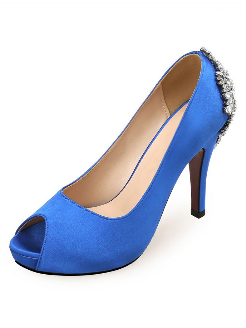 Peep-toe-brautpumps Für Damen - Blau