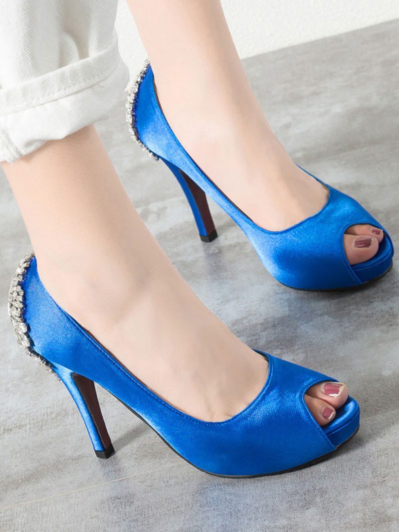 Peep-toe-brautpumps Für Damen - Blau