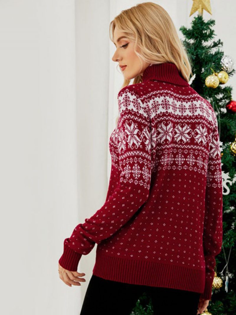 Pullover Für Frauen Weihnachten 2024 Strickpullover Tops - Rot