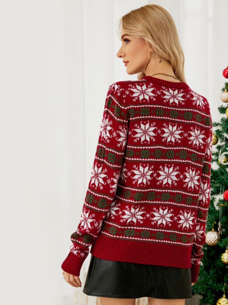 Strickpullover Für Damen Rote Weihnachtspullover 2024 - Rot