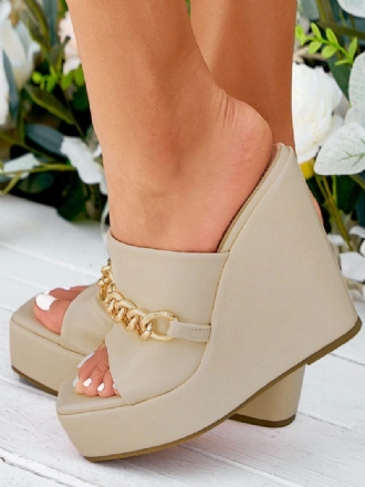 Damen-ketten-plateau-mule-wedges