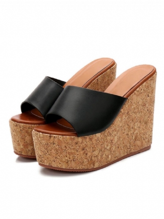 Damen-mule-heels Aus Kork Mit Keilabsatz