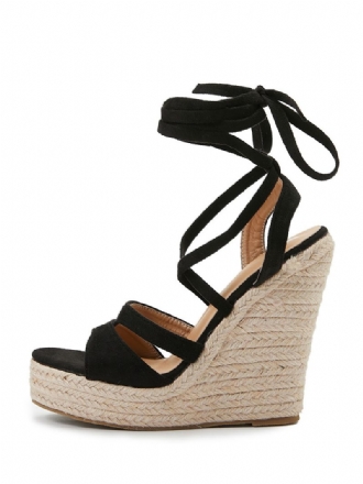 Espadrille-keilsandalen Zum Schnüren Für Damen