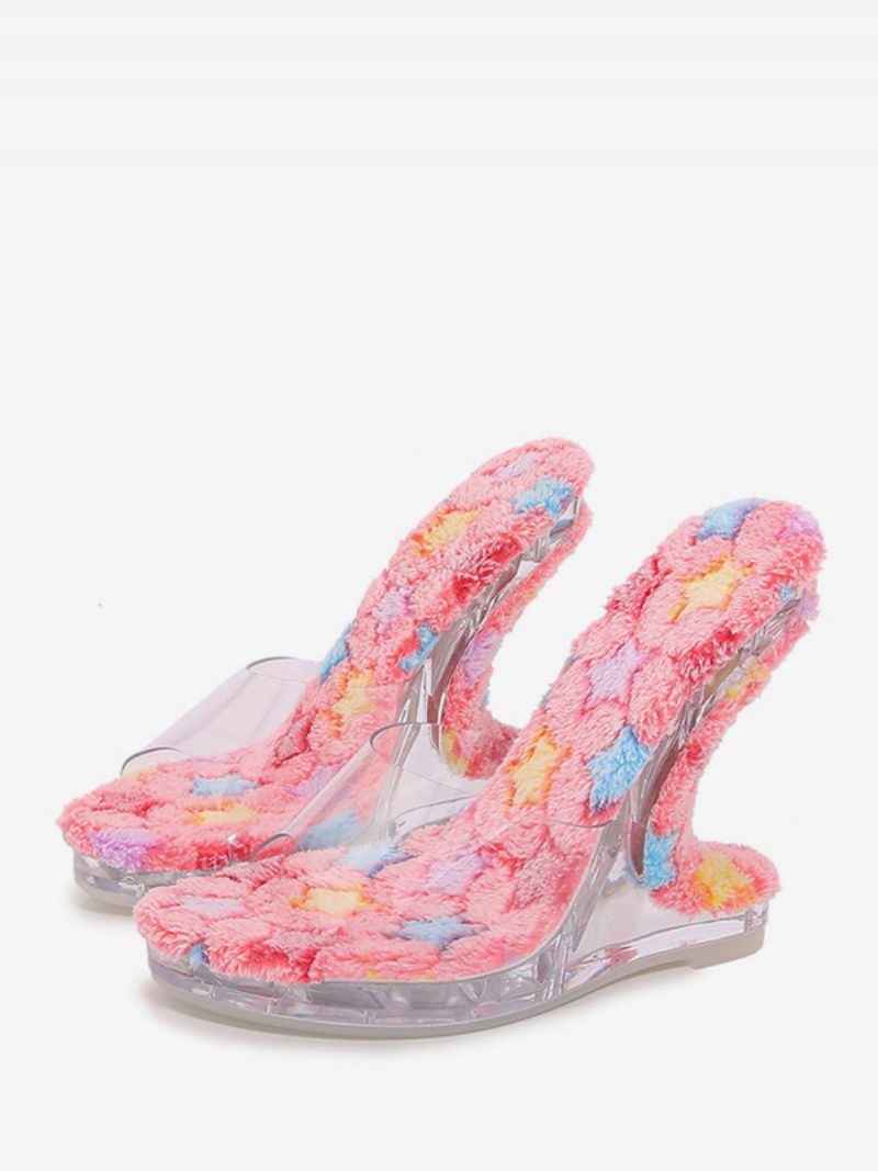 Transparente Pc-keilsandalen Für Damen - Rosa