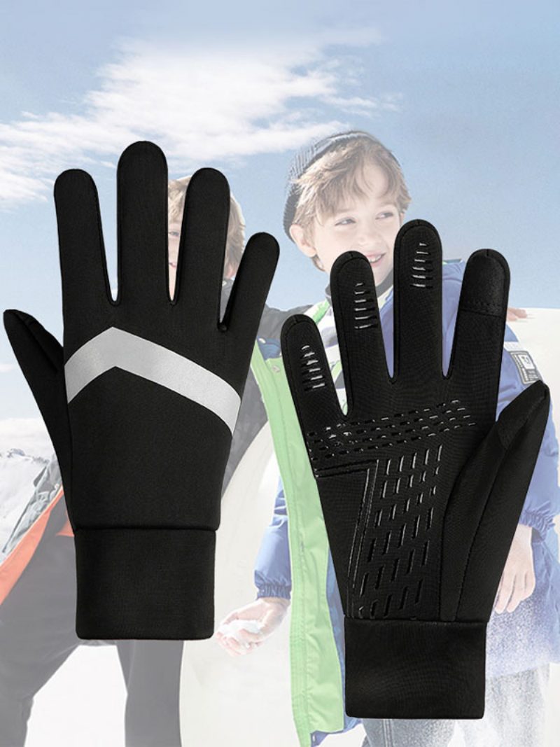 Handschuhe Für Herren Farbblock-polyester - Schwarz