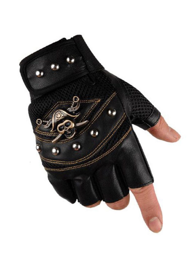 Herrenhandschuhe Chic Skull Polyester Schwarze Handschuhe - Schwarz