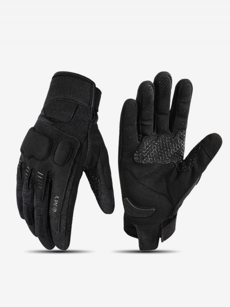 Motorrad Macaron Retro Mesh Fahrer Handschuhe Touchscreen Anti-fall Radfahren Racing Klettern Wandern - Schwarz