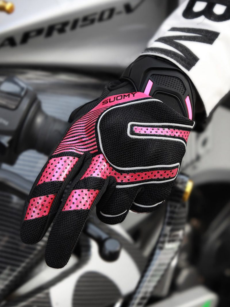 Motorrad-reithandschuhe Nachtreflektierend Rennrad Klettern Wandern Handschuhe Winter Warme Ausrüstung - Rosa