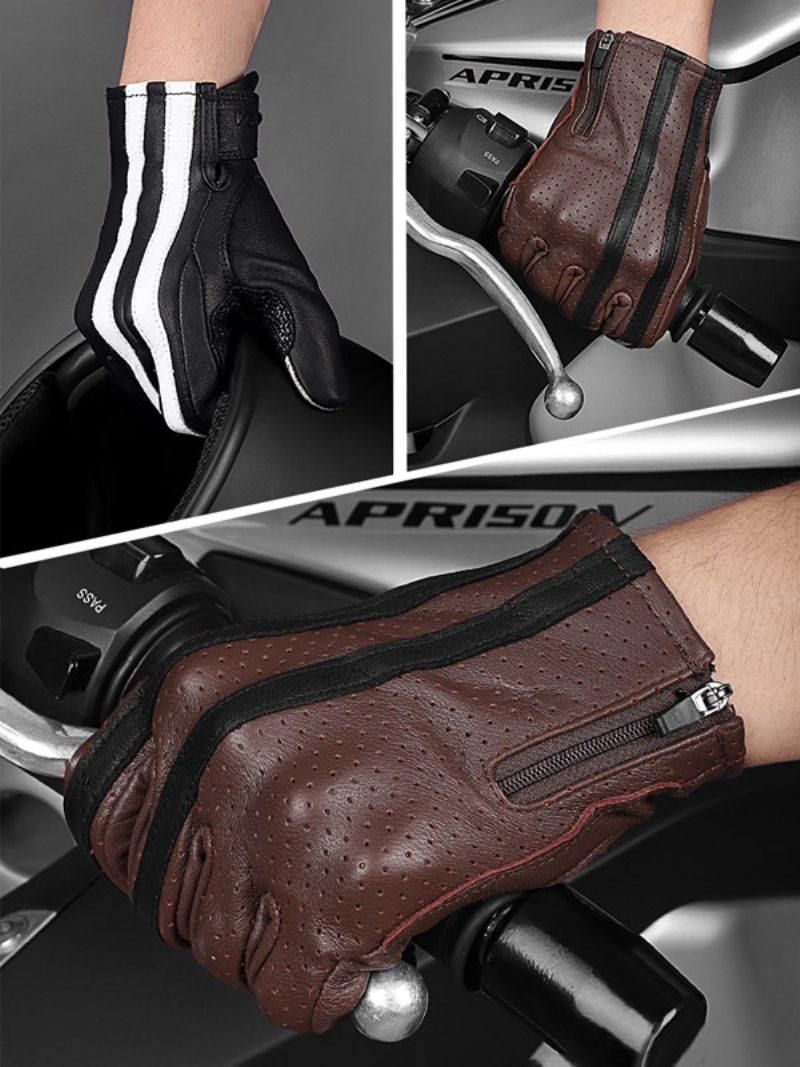 Motorrad-reithandschuhe Rennsport Radfahren Klettern Wandern Handschuhe Winter Warm Wasserdicht Winddicht Touchscreen-handschuhe - Kaffeebraun