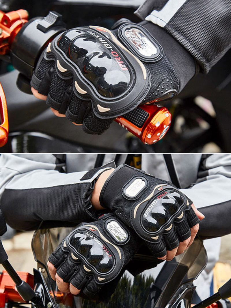 Motorradfahren Wasserdicht Verschleißfest Warmer Touchscreen Rennen Radfahren Klettern Wandern Halbfinger-handschuhe - Schwarz