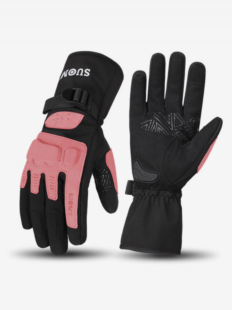 Motorradhandschuhe Atmungsaktiv Echtes Leder Anti-fall-reiten Rennen Radfahren Klettern Wandern - Rosa