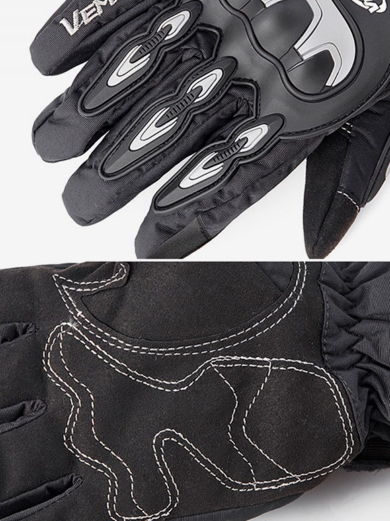 Motorradhandschuhe Warm Kältebeständig Fahrerausrüstung Rennsport Radfahren Klettern Wandern - Schwarz