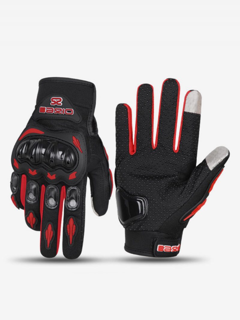 Offroad-motorrad-anti-fall-anti-rutsch-atmungsaktive Reiten-mountainbike-sommer-rennmotorrad-vollfingerhandschuhe - Rot