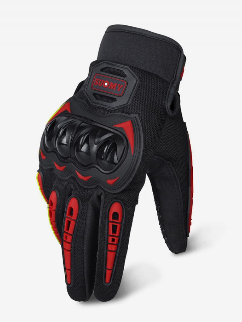 Offroad-motorrad-anti-fall-anti-rutsch-atmungsaktive Reiten-mountainbike-sommer-rennmotorrad-vollfingerhandschuhe - Rot