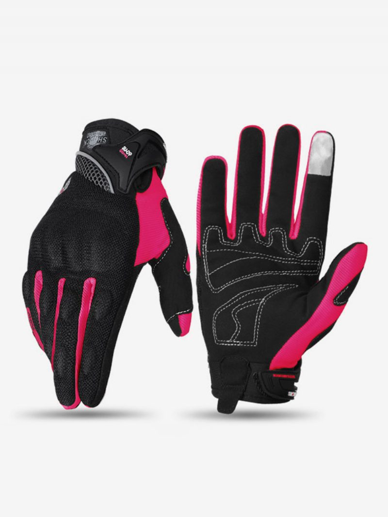 Offroad-motorrad-anti-fall-anti-rutsch-atmungsaktives Reiten-rennmotorrad-vollfinger-handschuhe Herren-sommer-fahrerausrüstung - Rosa